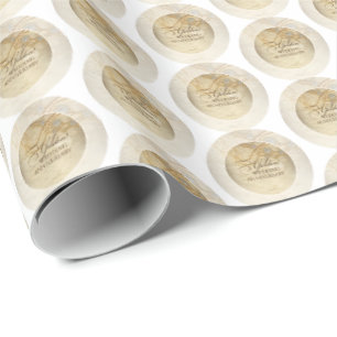 Papel De Presente 50º Aniversário de Casamento Pérolas e rendas
