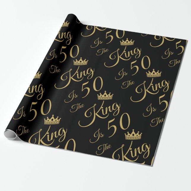 Papel De Presente 50º aniversário engraçado para homens (Desenrolado)