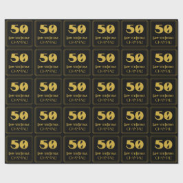 Papel De Presente 50.º aniversário - Art Deco Inspirou "50" & Nome