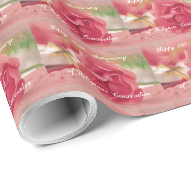 Papel De Presente 50.º Aniversário da Rosa de Conseção Religiosa (Ponta do rolo)