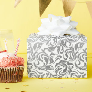 Papel De Presente 50 e Fabuloso Faux Prata Ornata Festa de Aniversár