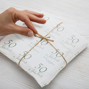 Papel De Presente 50 e fabuloso nome personalizado de aniversário 
