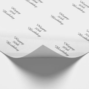 Papel De Presente 50th Envoltório do aniversário, o preto & o bran