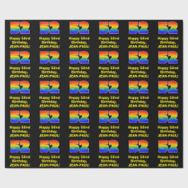 Papel De Presente 52º Aniversário: Divertido, Colorido Arco-Íris Ins