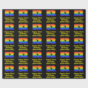 Papel De Presente 52º Aniversário: Divertido, Colorido Arco-Íris Ins