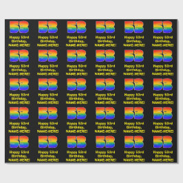 Papel De Presente 53º aniversário: Divertido, Colorido Arco-Íris Ins