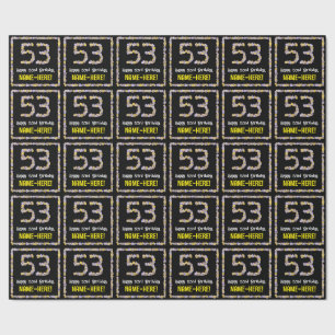 Papel De Presente 53.o Aniversário: Número de Flores, Nome Personali