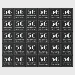 Papel De Presente 56.º aniversário - Art Deco Inspirou "56", Nome