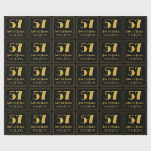 Papel De Presente 57º Aniversário ~ Art Deco Inspirou "57", Nome