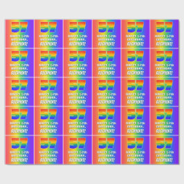 Papel De Presente 57º aniversário: Padrão Divertido e Colorido do Ar