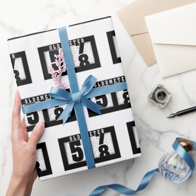 Papel De Presente 58º Aniversário Odometer (Presentear)