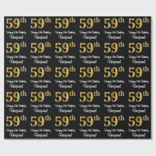 Papel De Presente 59º aniversário: Olhar Dourado Elegante Luxurioso 