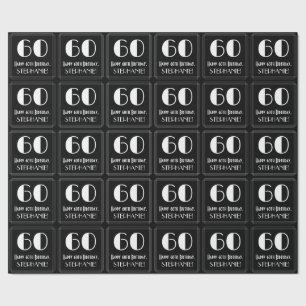 Papel De Presente 60.º aniversário - Art Deco Inspirou "60", Nome