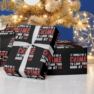 Papel De Presente 60 anos Engraçado 60 anos de idade, Dia de Nascime