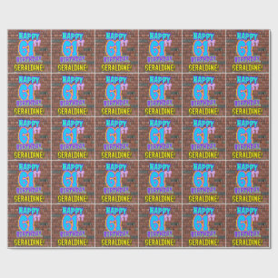 Papel De Presente 61 Aniversário da rua: Divertido, Grafite Urbano 