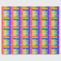 62º Aniversário: Padrão Arco-Íris Colorido e Diver