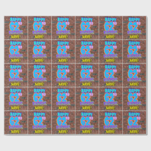 Papel De Presente 62.o Aniversário: Divertido, Grafite Urbano Inspi