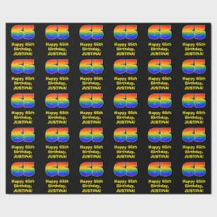 Papel De Presente 65.º aniversário: Divertido e Colorido Arco-Íris I