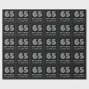 Papel De Presente 65th Aniversário: Olhar inspirado art deco "65"