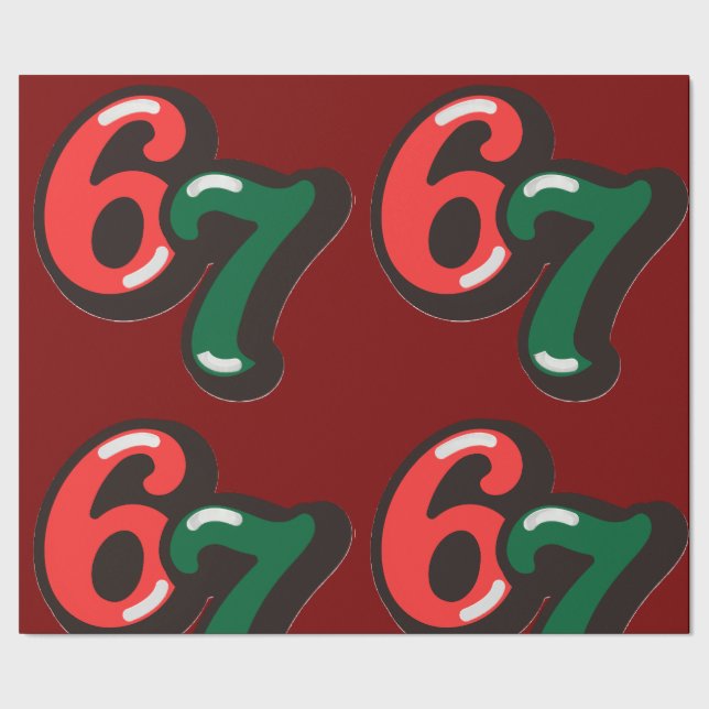 Papel De Presente 67 Christmas Funny Red & Green Wrapping Paper (Barra)