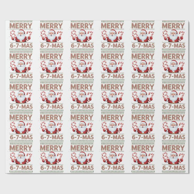 Papel De Presente 67 Christmas Merry 6 7 Mas Ugly Xmas Six Seven (Aberto)