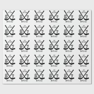 Papel De Presente 67 Six Seven Meme Engraçado Meme de Rotação Cerebr