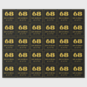 Papel De Presente 68.º aniversário - Art Deco Inspirou "68" & Nome