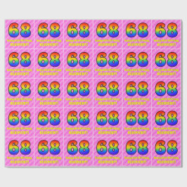 Papel De Presente 68.º aniversário: Stripes e corações cor-de-rosa, 