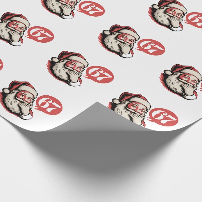 Papel De Presente 6 7 Natal Seis Sete Brainrot Papai Noel (Ponta)