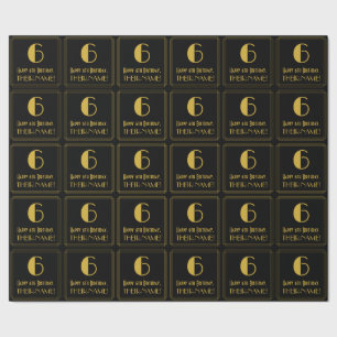 Papel De Presente 6 Aniversário ~ Arte Deco Inspirou "6"