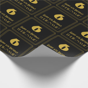 Papel De Presente 6 Birthday - Arte Deco Inspirou "6" e nome