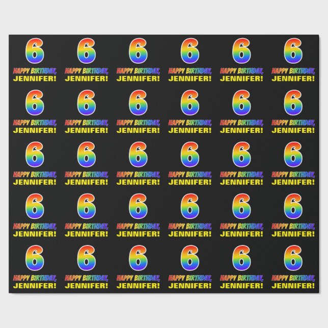 Papel De Presente 6 de aniversário: Negrito, Divertido, Simples, Arc (Barra)