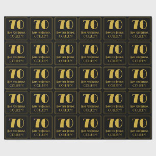 Papel De Presente 70 Aniversário ~ Art Deco Inspirou "70", Nome