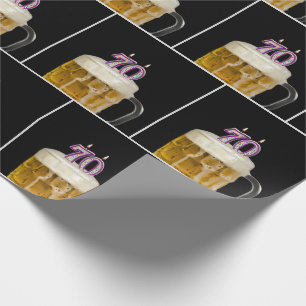 Papel De Presente 70 Birthday Beer Mug Com Velas