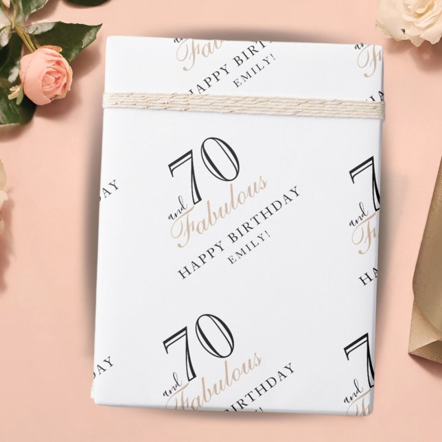 Papel De Presente 70 e Fabulosa Mulher Elegante Aniversário de 70 an (Criador carregado)