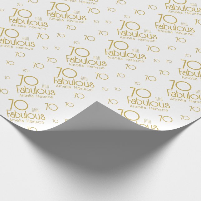 Papel De Presente 70 e Fabulosos Moderno Aniversário de 70 anos (Ponta)
