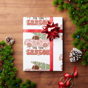 Papel De Presente 70 Retro Groovy Este é o Natal da temporada