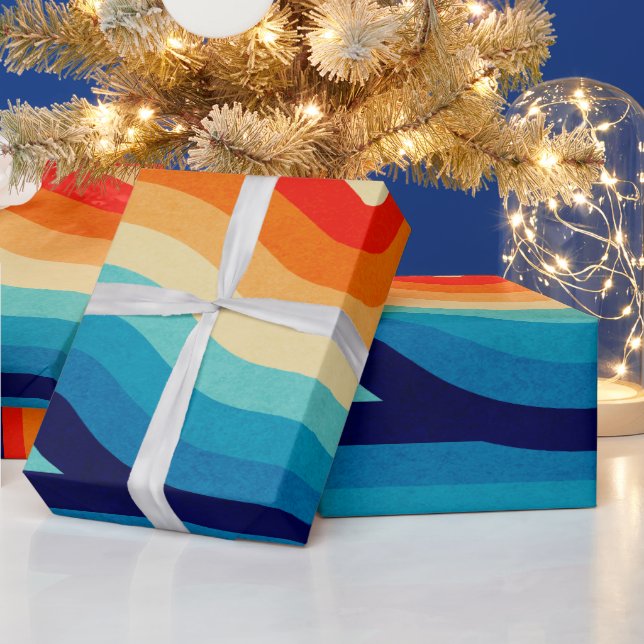 Papel De Presente 70s Double Wave (Feriados)