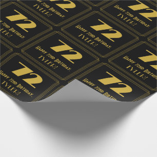 Papel De Presente 72.º aniversário - Art Deco Inspira Look "72" & 