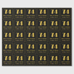 Papel De Presente 74º aniversário ~ Arte Deco Inspirou "74", Nome