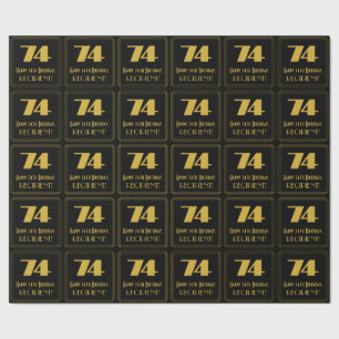 Papel De Presente 74.º aniversário - Art Deco Inspirou "74" & Nome