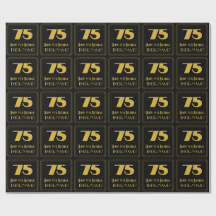 Papel De Presente 75.º aniversário - Art Deco Inspira Look "75" & 
