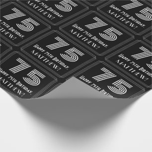 Papel De Presente 75.o aniversário: Art Deco inspirou "75" com nome