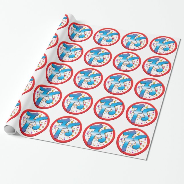 Papel De Presente 75th Aniversário (Desenrolado)
