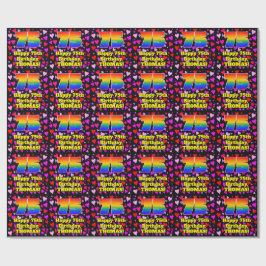 Papel De Presente 75th Birthday: Loving Hearts Pattern, Rainbow # 75