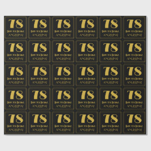 Papel De Presente 78. º aniversário ~ Art Deco inspirou o "78", no