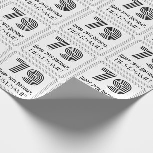 Papel De Presente 79.º Aniversário: Art Deco Estilo Inspirado "79" +