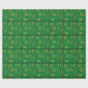 Papel De Presente 7 Símbolos de Kwanzaa com Cores de Bandeira Pan-A
