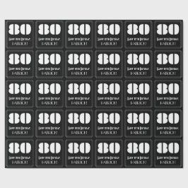 Papel De Presente 80 Aniversário: Arte Deco Inspirou "80" & Nome