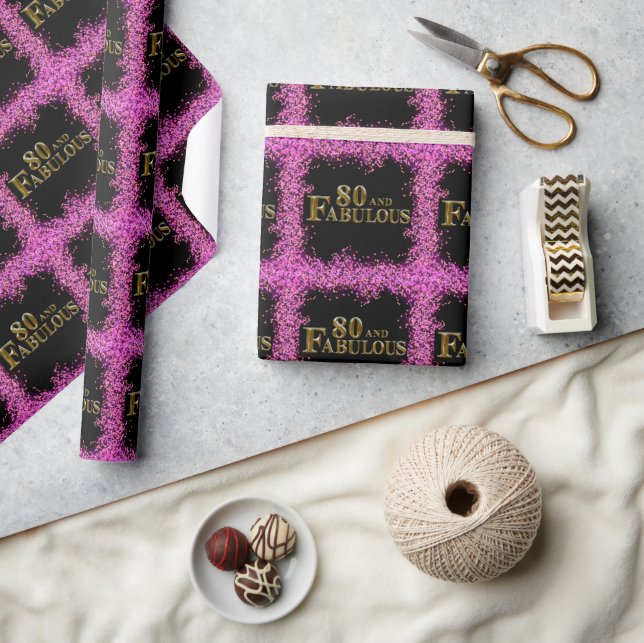 Papel De Presente 80 Birthday (Artesanato)